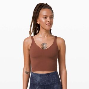 lululemon athletica Brown V-Neck Cropped Tank